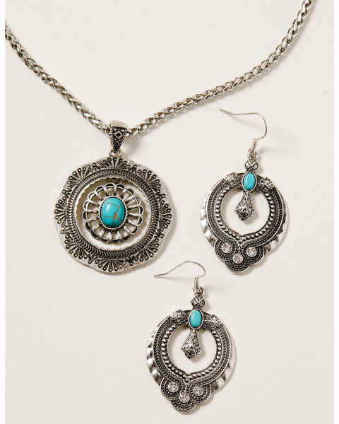 Image #3 - Shyanne Women's Midnight Sky Pendant With Turquoise Stone Set, Silver, hi-res