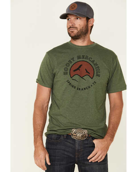 HOOey Men's Olive Spring Branch Graphic T-Shirt , Olive, hi-res