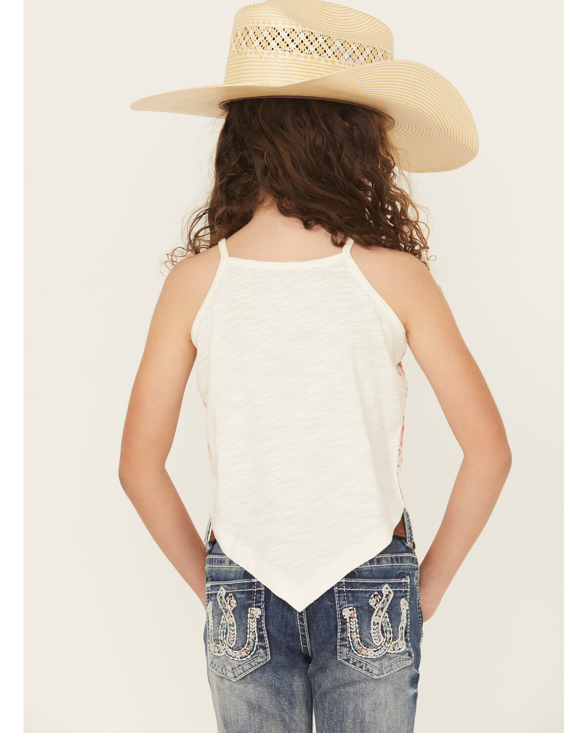 Image #4 - Shyanne Girls' Bandana Print Halter Tank Top, Ivory, hi-res