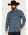 Image #1 - Moonshine Spirit Men's Verano Floral Paisley Print Long Sleeve Snap Western Shirt, Blue, hi-res