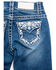 Shyanne Girls' (7-16) Medium Wash Swirl Floral Embroidered Bootcut Jeans , Blue, hi-res