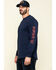 Image #3 - Hawx Men's Navy Sleeve Logo Long Sleeve Work T-Shirt, Navy, hi-res