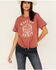 Image #1 - Shyanne Women's Western Spirit Tie Front Short Sleeve Graphic Tee, Rust Copper, hi-res