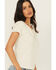 Image #2 - Shyanne Women's Studded Rib Knit V-Neck Top, Cream, hi-res