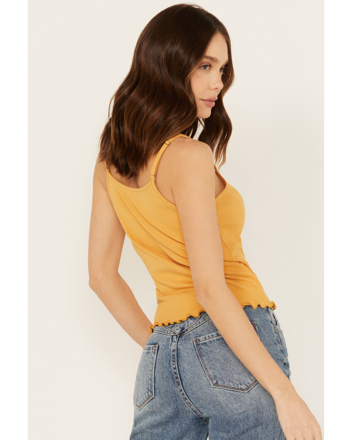 Image #4 - Cleo + Wolf Women's Rib Knit Henley Tank, Light Yellow, hi-res