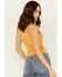 Image #4 - Cleo + Wolf Women's Rib Knit Henley Tank, Light Yellow, hi-res