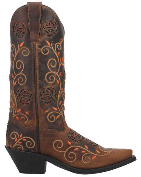 Laredo Women's Embroidered Leaf Western Boots - Snip Toe, Tan, hi-res