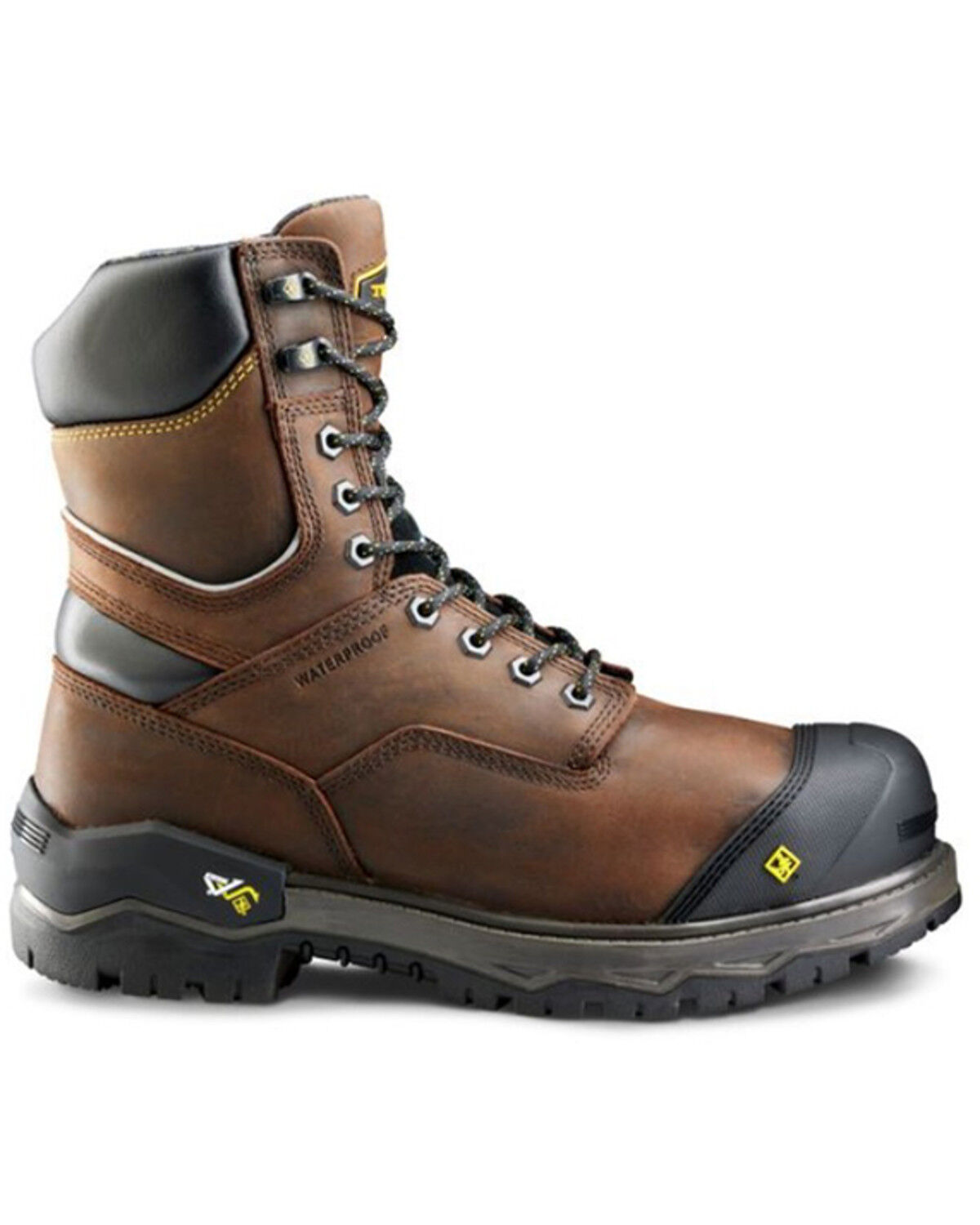 Image #2 - Kodiak Men's Gantry 8" Lace-Up Waterproof Work Boots - Composite Toe, Dark Brown, hi-res