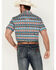 Image #4 - Rodeo Clothing Men's Southwestern Print Short Sleeve Snap Stretch Western Shirt, Blue, hi-res