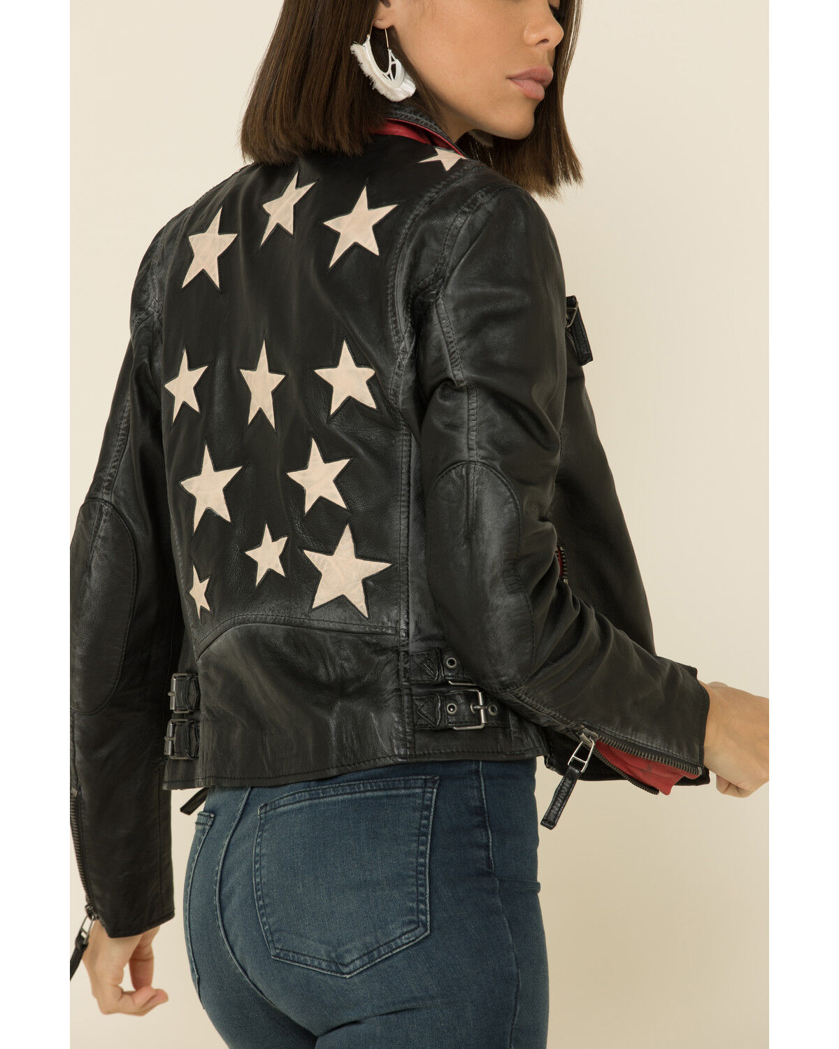 Image #4 - Mauritius Leather Women's Christy Scatter Star Leather Jacket, Black, hi-res