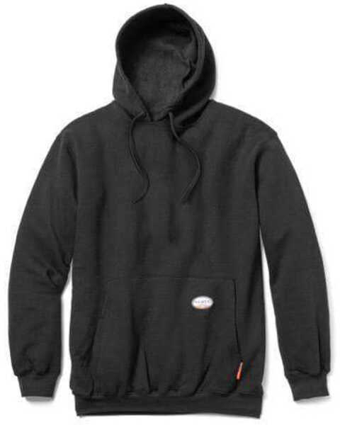 Image #1 - Rasco Men's Flame Resistant Black Hooded Work Sweatshirt , Black, hi-res