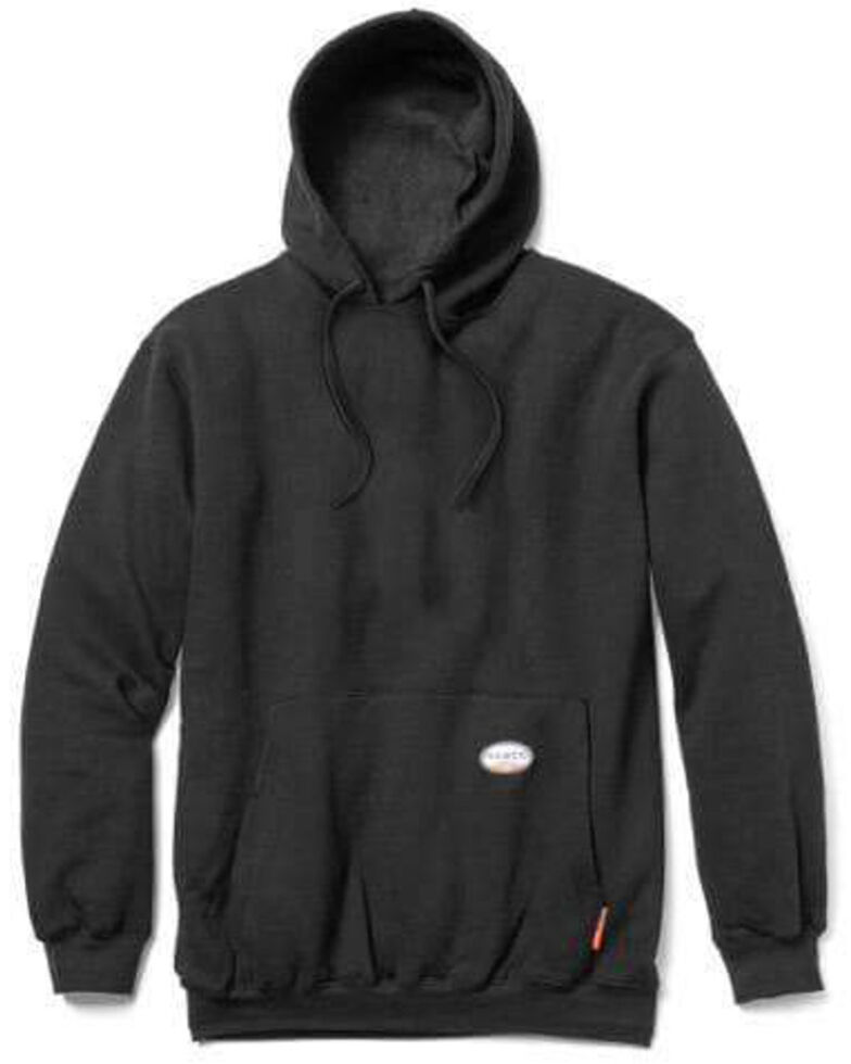 Rasco Men's Flame Resistant Black Hooded Work Sweatshirt , Black, hi-res