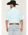 Image #4 - Cinch Men's Boot Barn Exclusive Geo Print Short Sleeve Button-Down Western Shirt, Aqua, hi-res