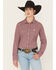 Image #1 - Cinch Women's Geo Print Long Sleeve Button-Down Western Shirt, Pink, hi-res