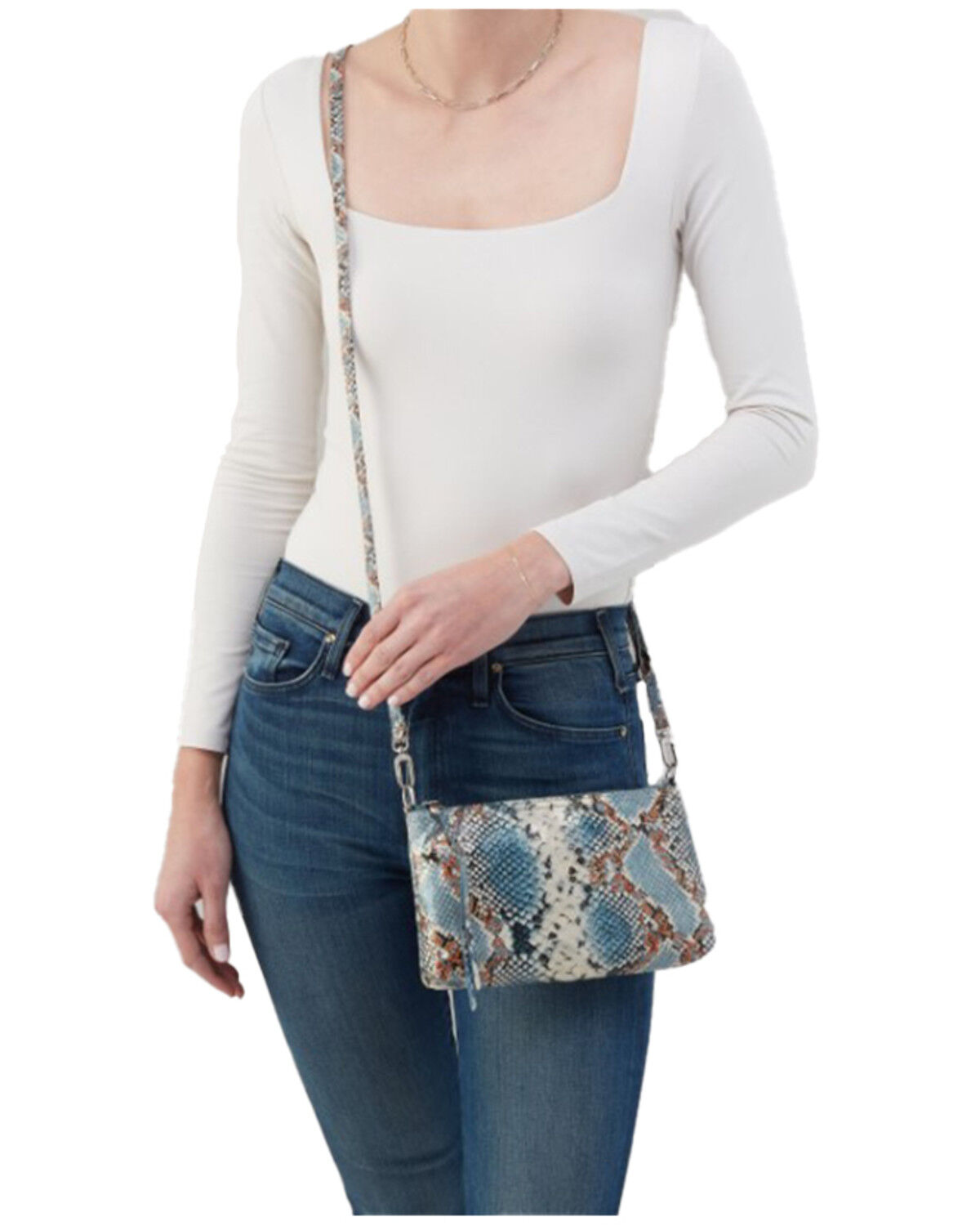 Image #5 - Hobo Women's Darcy Snake Print Crossbody Bag, Blue, hi-res
