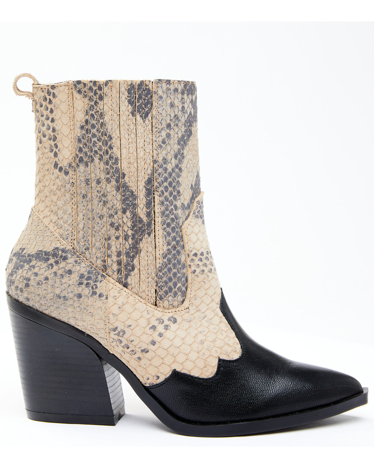 Image #2 - Dan Post Women's Snake Print Fashion Booties - Round Toe, Black, hi-res