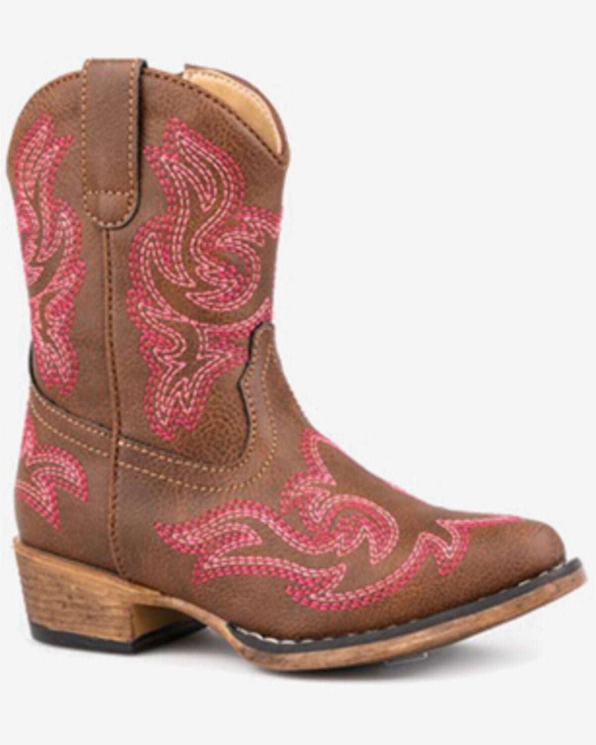 Image #1 - Roper Toddler Girls' Rhonda Western Boots - Snip Toe, Brown, hi-res