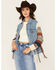 Image #1 - Cleo + Wolf Women's Christine Long Sweater Sleeve Button-Down Denim Jacket, Blue, hi-res