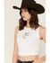Image #2 - Girl Dangerous Women's Cowgirl Embroidered Tank, White, hi-res