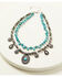 Image #1 - Shyanne Women's Shimmer Concho Multi Layered Turquoise Beaded Necklace, Silver, hi-res