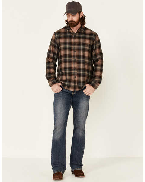 Image #2 - North River Men's Performance Large Plaid Print Long Sleeve Button Down Western Shirt , Brown, hi-res