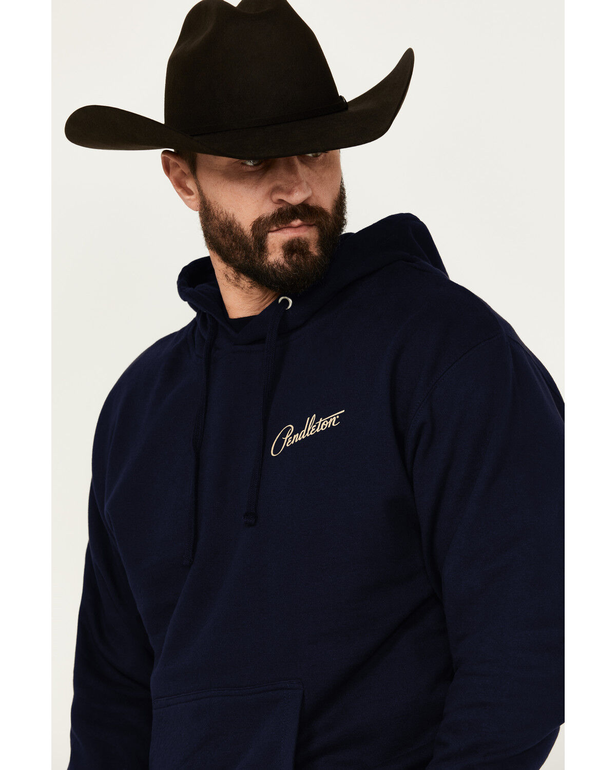 Image #3 - Pendleton Men's Boot Barn Exclusive Large Tucson Hooded Sweatshirt, Navy, hi-res