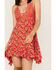 Image #3 - Free People Women's Adella Floral Print Sleeveless Slip Mini Dress, Red, hi-res
