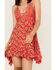 Image #3 - Free People Women's Adella Floral Print Sleeveless Slip Dress, Red, hi-res
