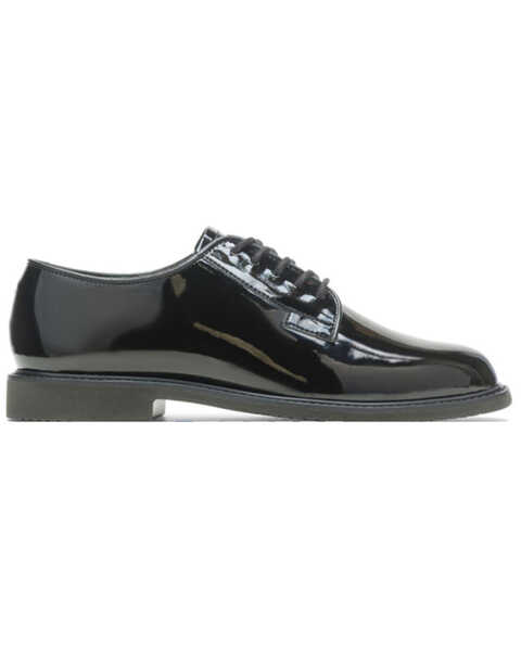 Image #2 - Bates Men's Sentry High Gloss Lace-Up Work Oxford Shoes - Round Toe, Black, hi-res