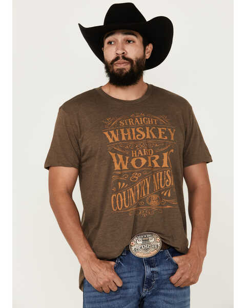 Cody James Men's Straight Whiskey Short Sleeve Graphic T-Shirt , Brown, hi-res