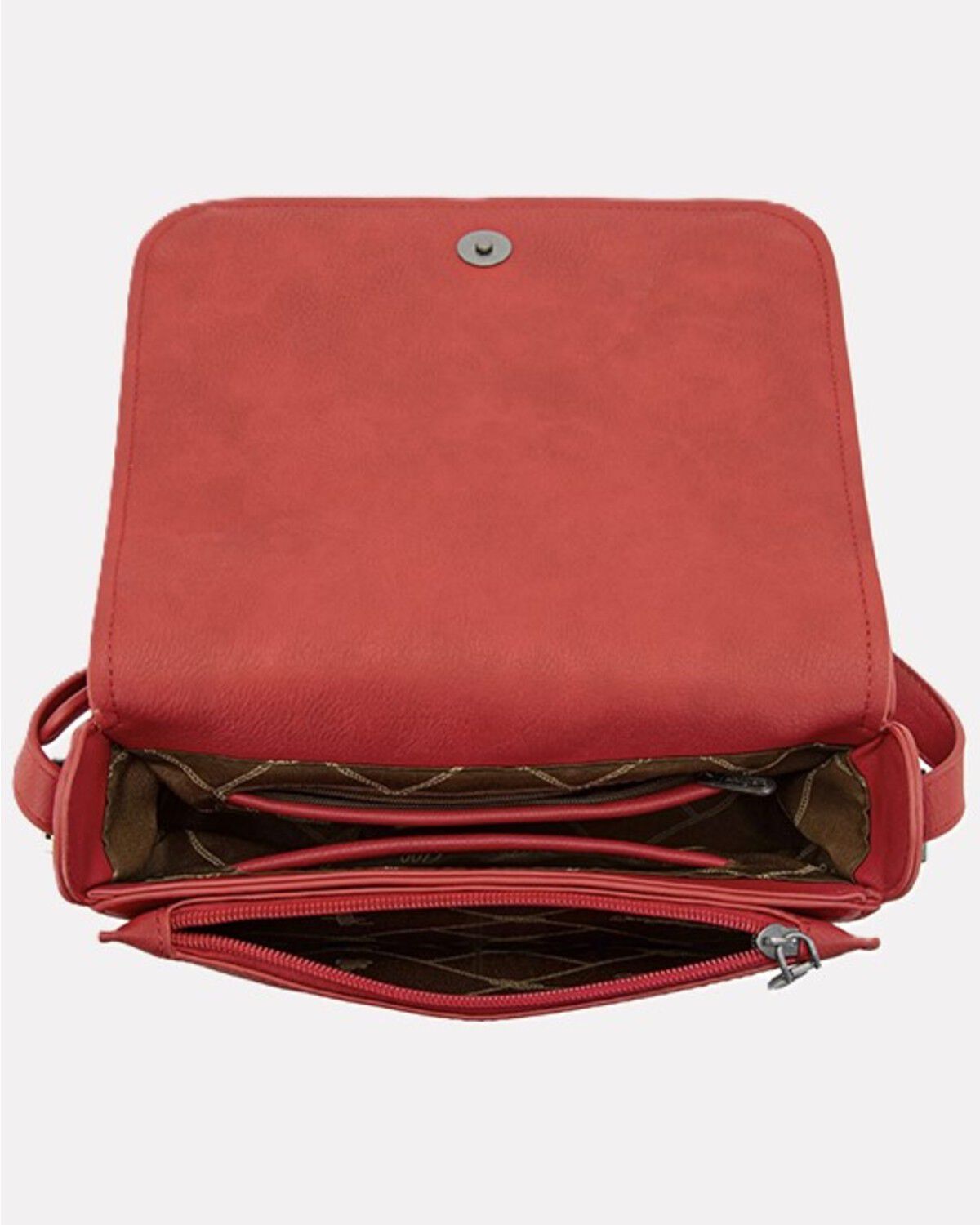 Image #3 - Wrangler Women's Cow Print Crossbody Bag, Red, hi-res