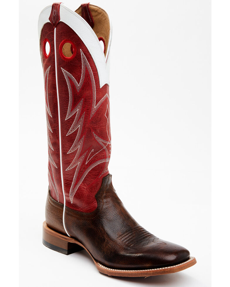 Cody James Men's Buckaroo Western Boots - Wide Square Toe, Red, hi-res
