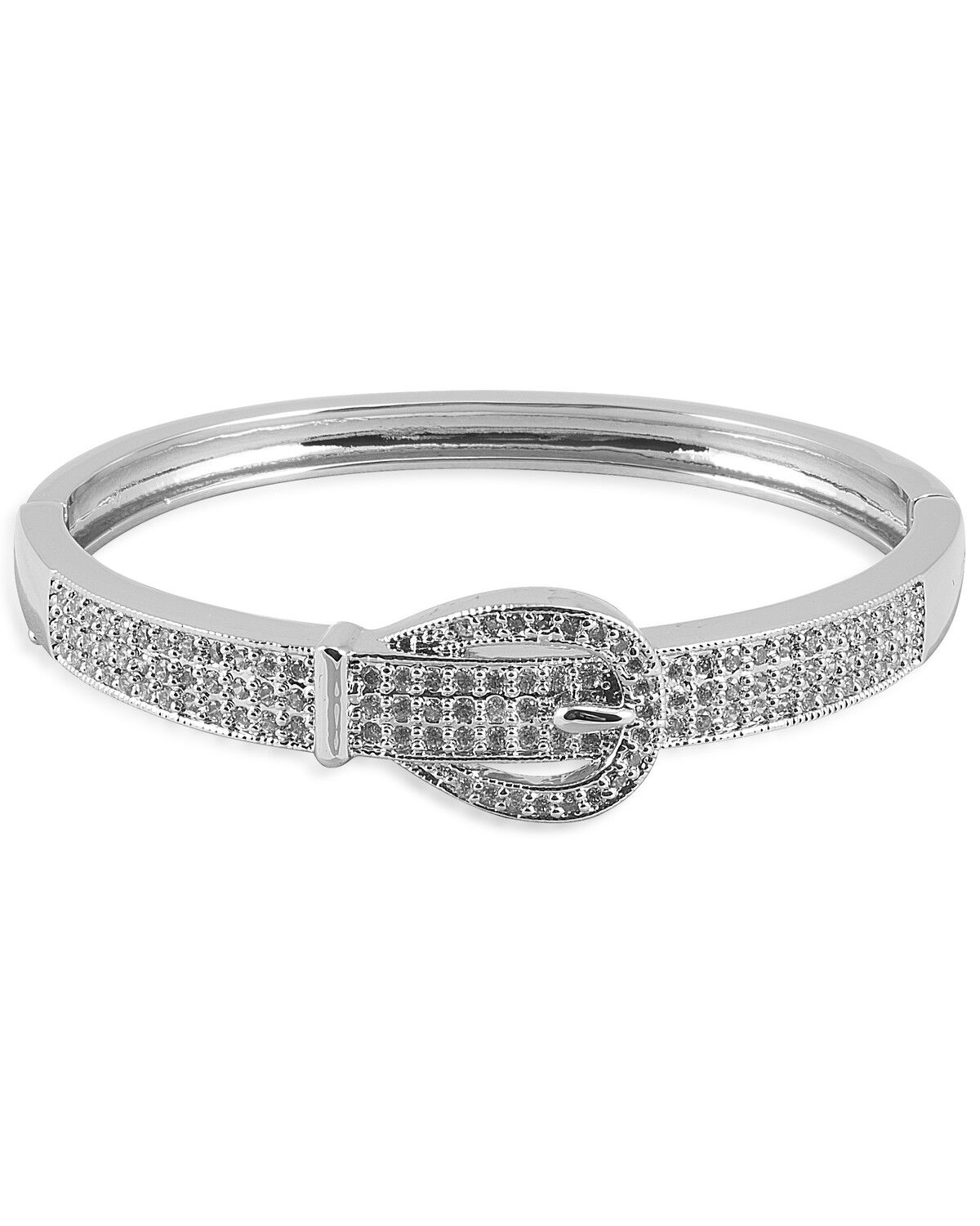 Image #1 - Kelly Herd Women's Pave Buckle Cuff Bracelet, Silver, hi-res