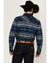 Image #4 - Cody James Men's Distance Southwestern Striped Long Sleeve Snap Western Shirt, Navy, hi-res