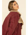 STS Ranchwear Women's Hally Rose Faux Fur Denim Jacket , Maroon, hi-res