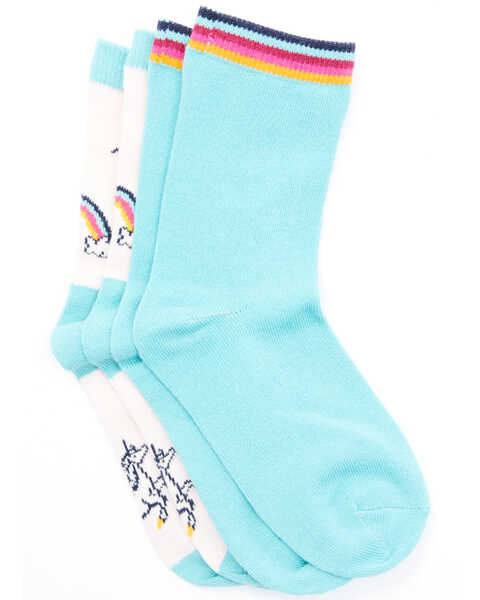 Image #2 - Shyanne Girls' Rainbow Crew Socks - 2 Pack, Multi, hi-res