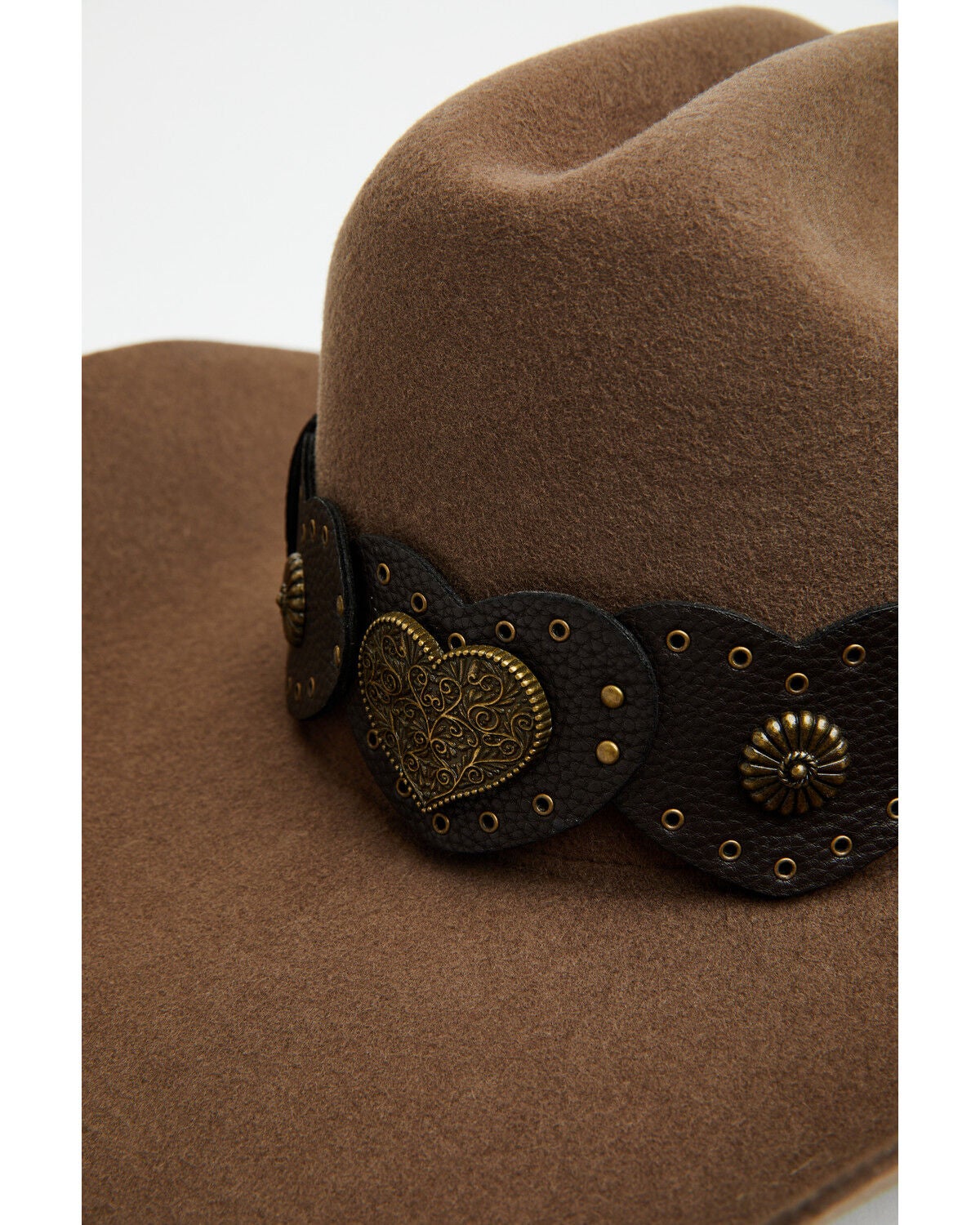 Image #2 - Shyanne Women's Juliet Heart Concho Wool Felt Cowboy Hat, Brown, hi-res