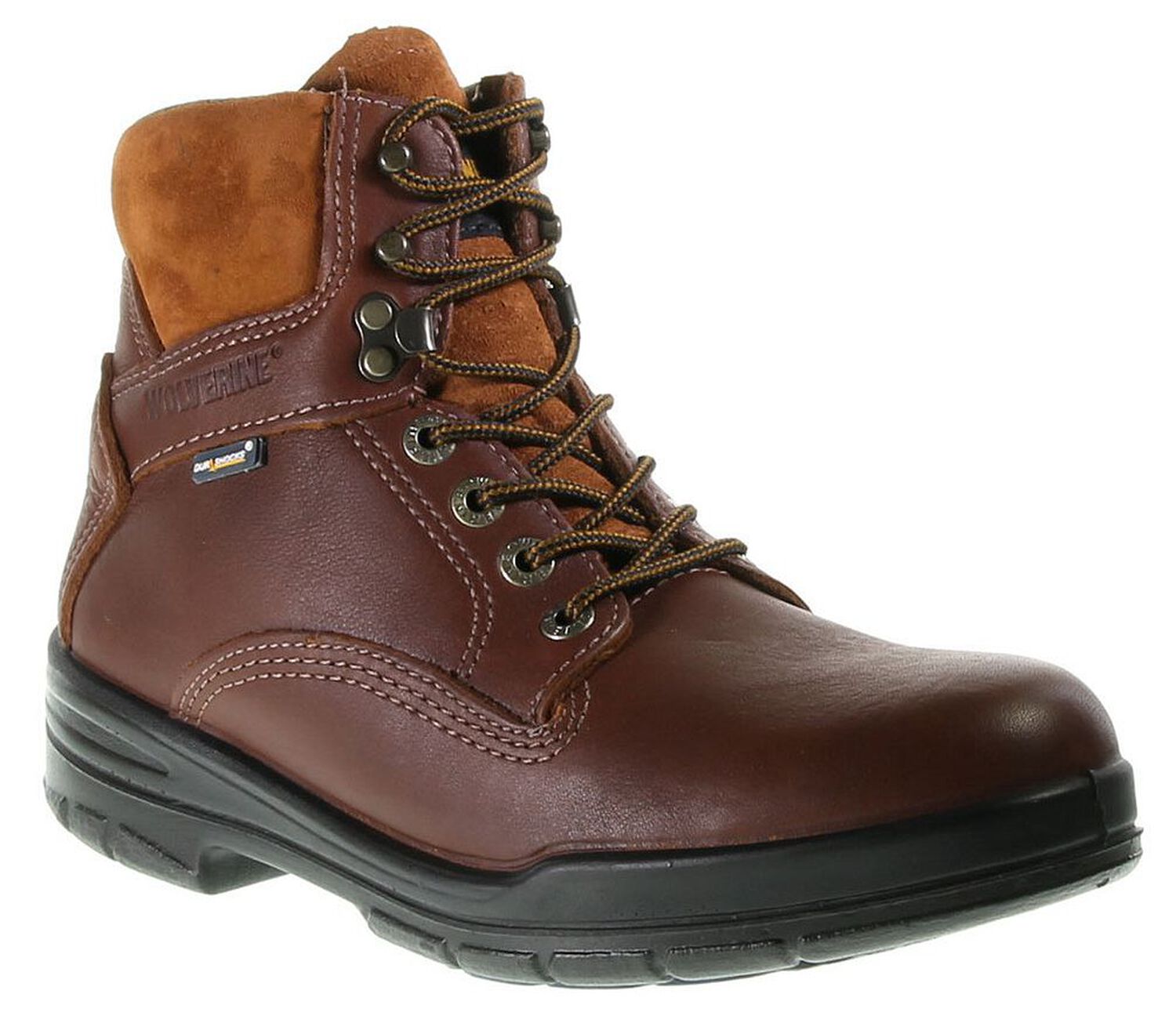 Image #1 - Wolverine Men's 6" Durashocks Lace-Up Boots - Round Toe, Brown, hi-res
