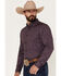 Cody James Men's Primative Geo Print Button Down Western Shirt , Purple, hi-res