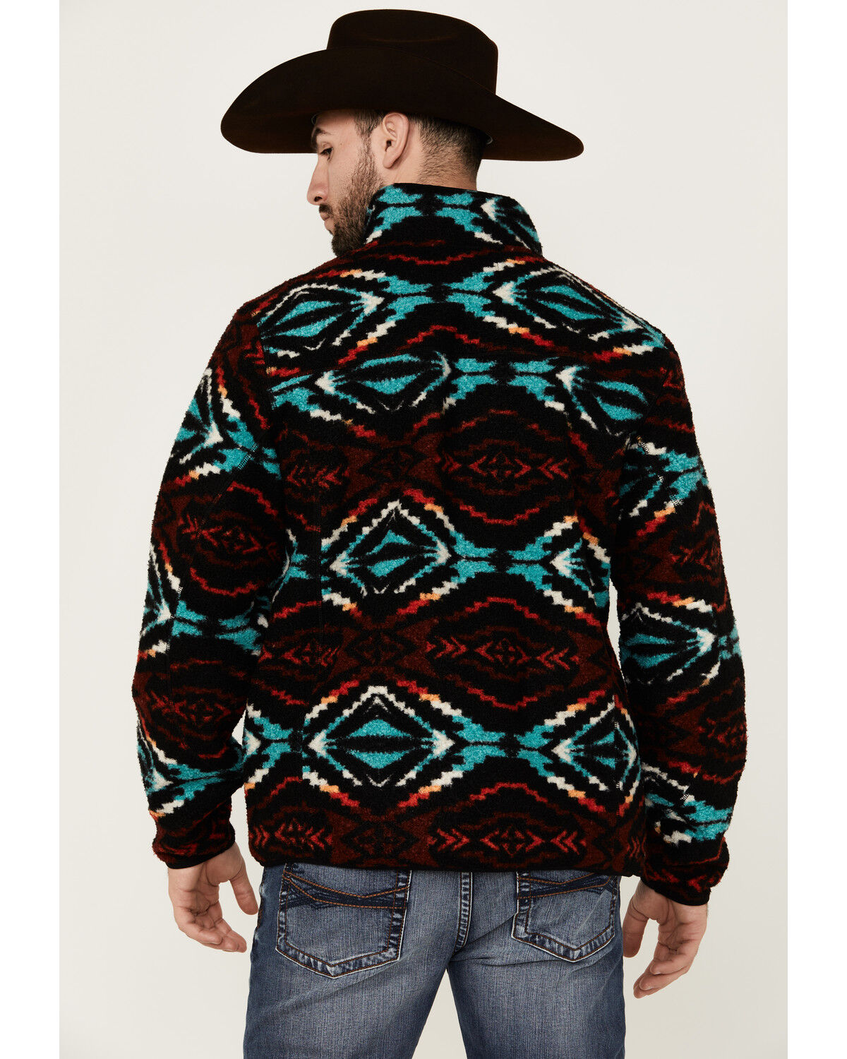 Image #4 - Rock & Roll Denim Men's Southwestern Print Jacket, Black, hi-res