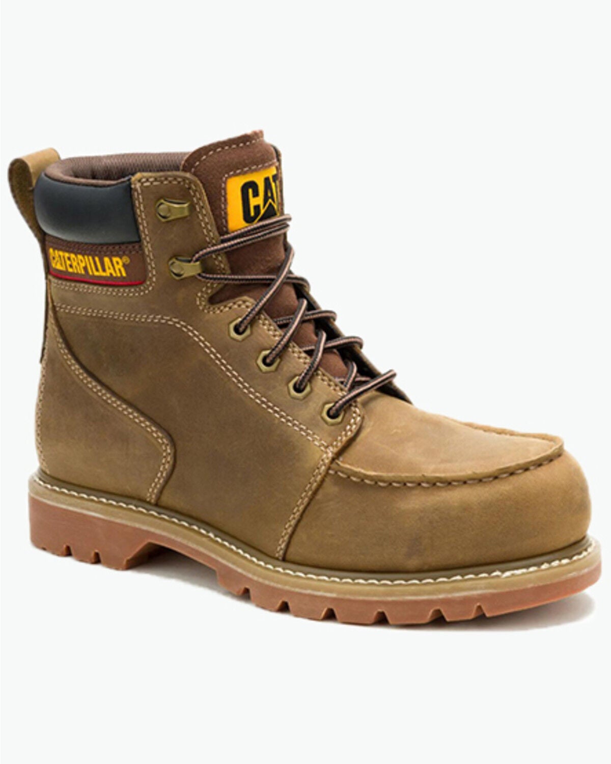 Image #1 - Caterpillar Men's Second Shift Grader Moc Work Boots - Steel Toe, Wheat, hi-res