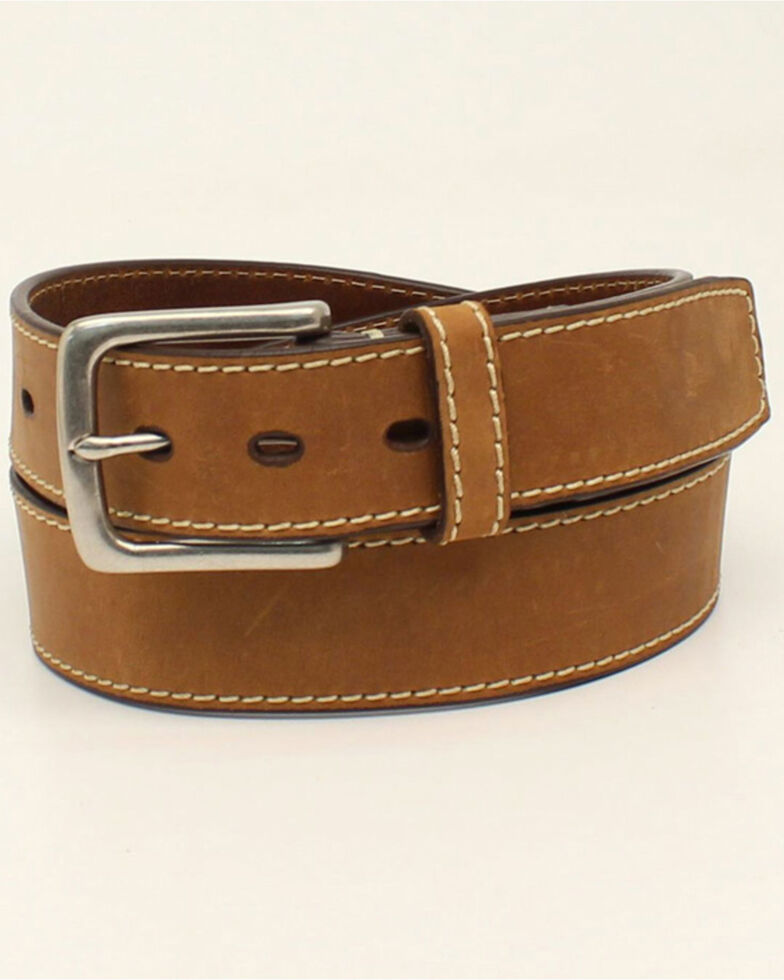 Ariat Men's Embossed Logo Work Belt, Brown, hi-res