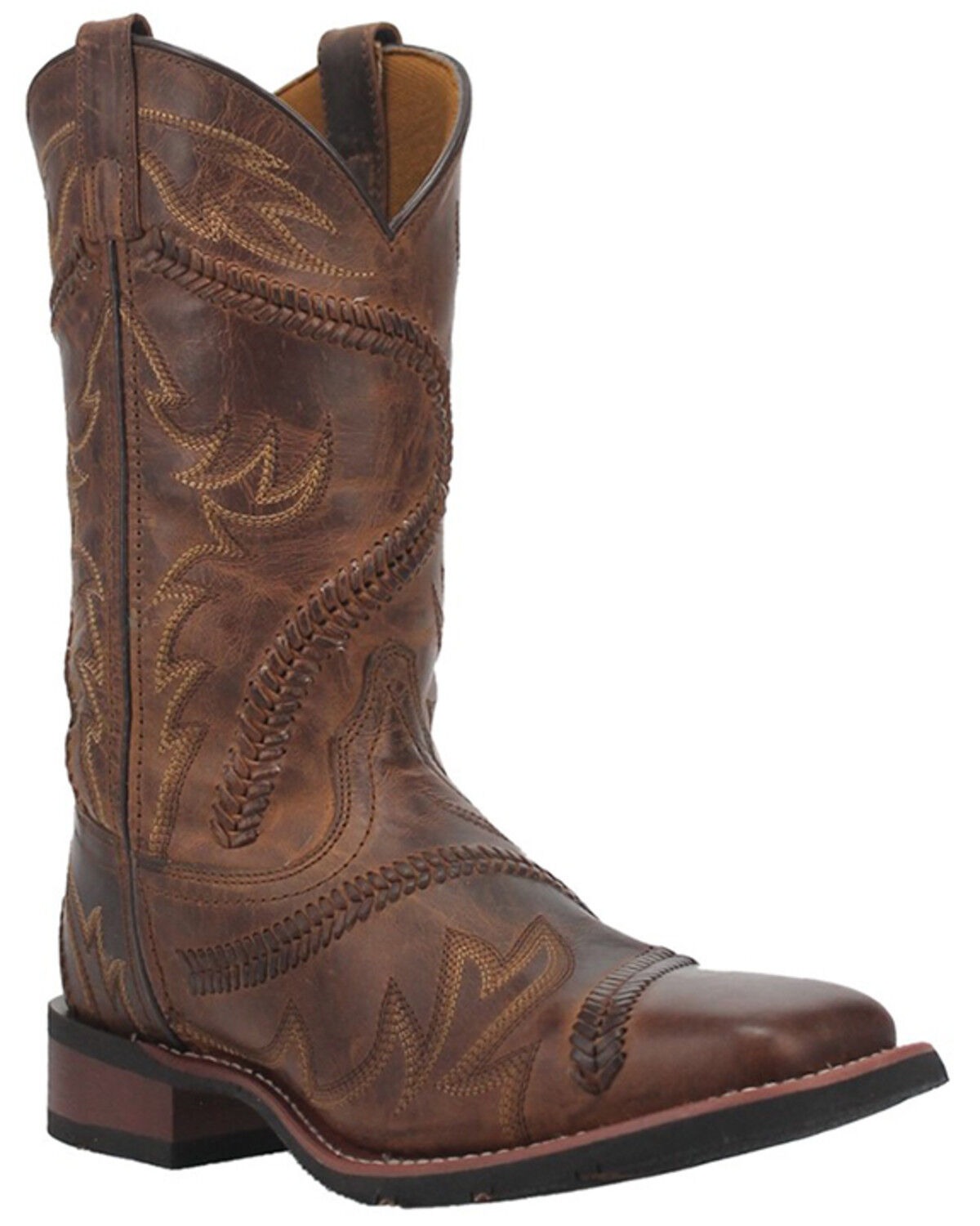 Image #1 - Laredo Men's Arlo Bucklace Fancy Sidewinder Western Boots - Broad Square Toe, , hi-res