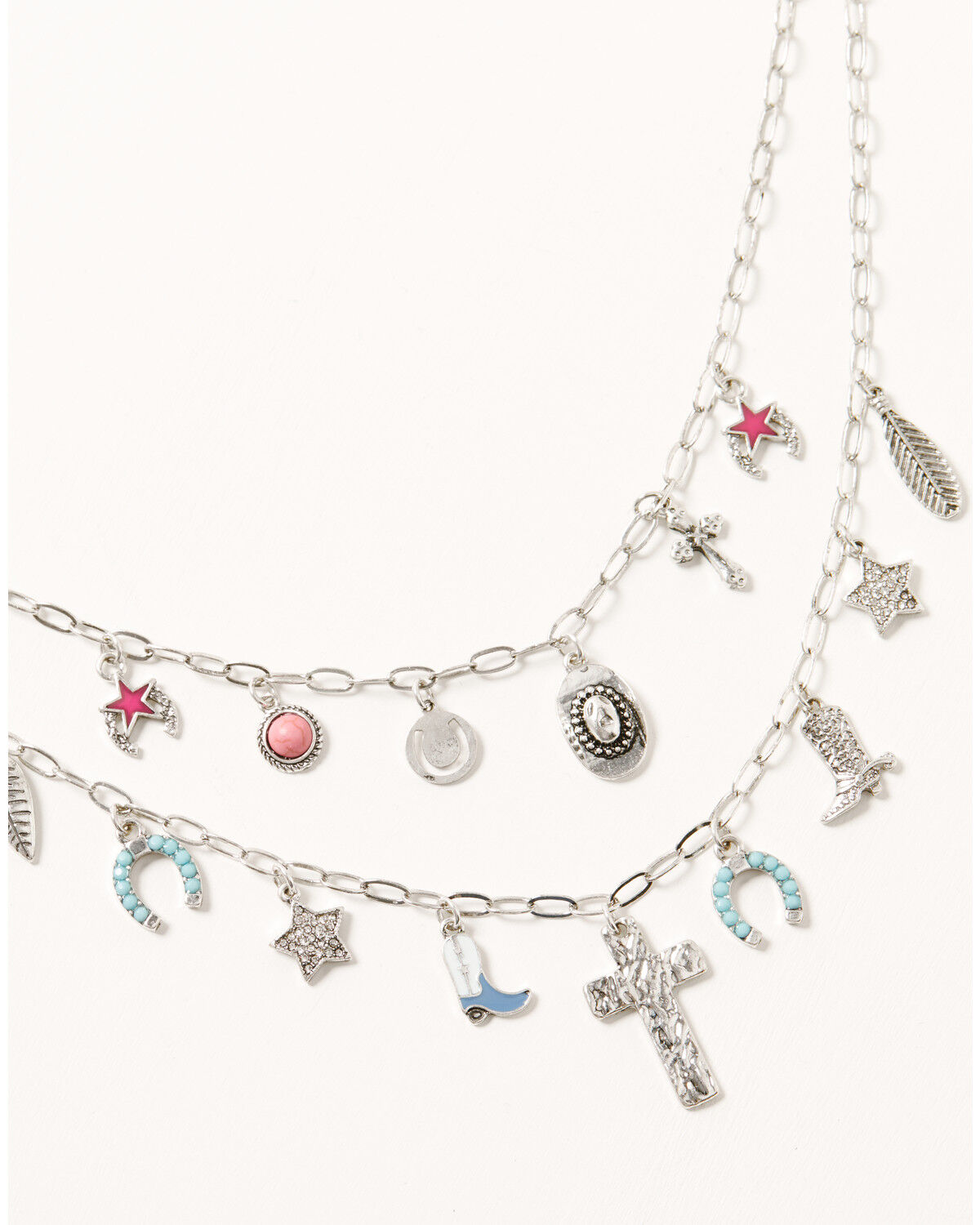 Image #2 - Shyanne Women's Western Charm Layered Necklace, Silver, hi-res