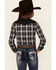 Image #4 - Roper Girls' Plaid Print Fancy Applique Yoke Long Sleeve Snap Western Shirt , Black, hi-res