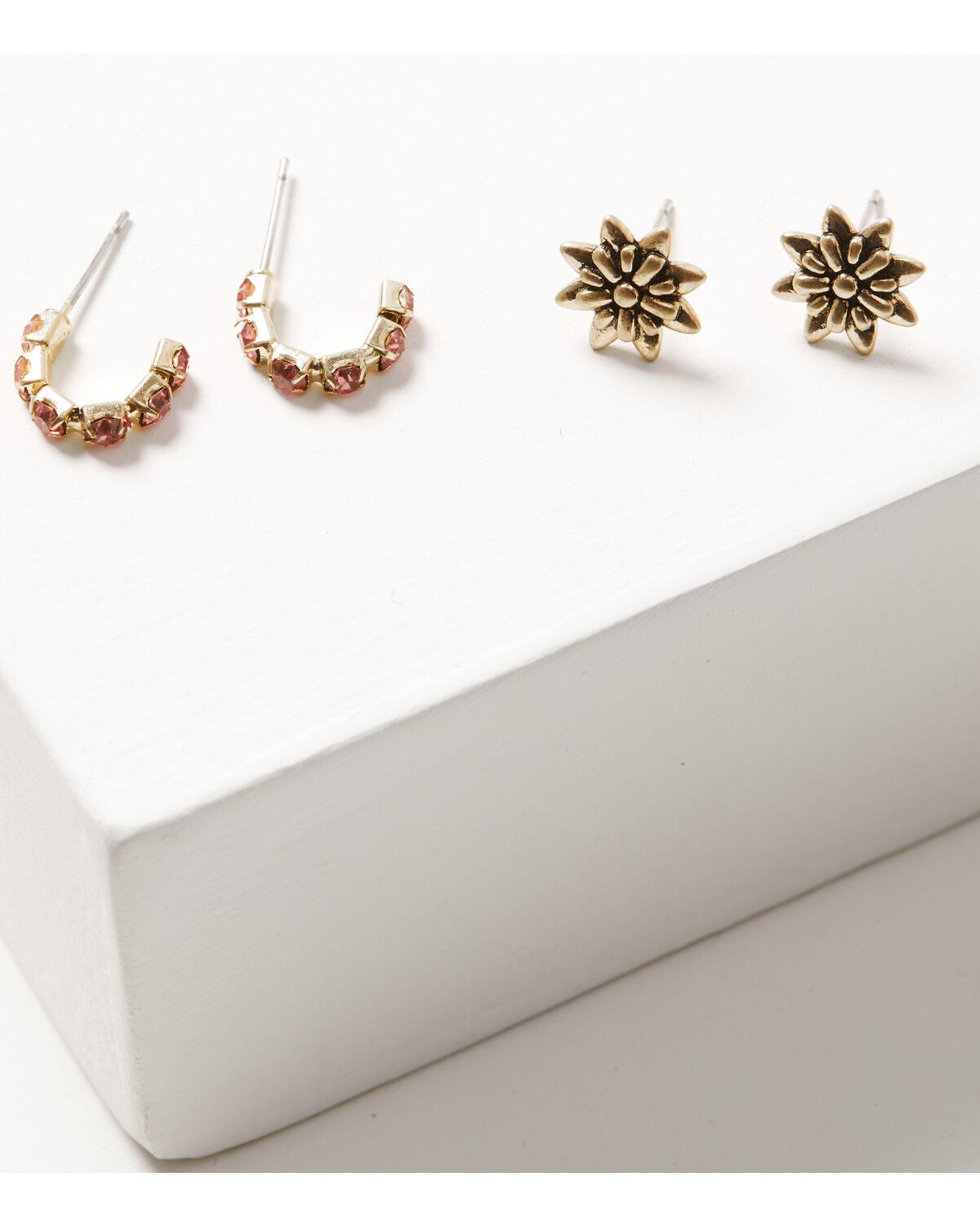 Image #3 - Lainey Wilson Women's Beaded Trio Earring Set - 3 Piece, Gold, hi-res