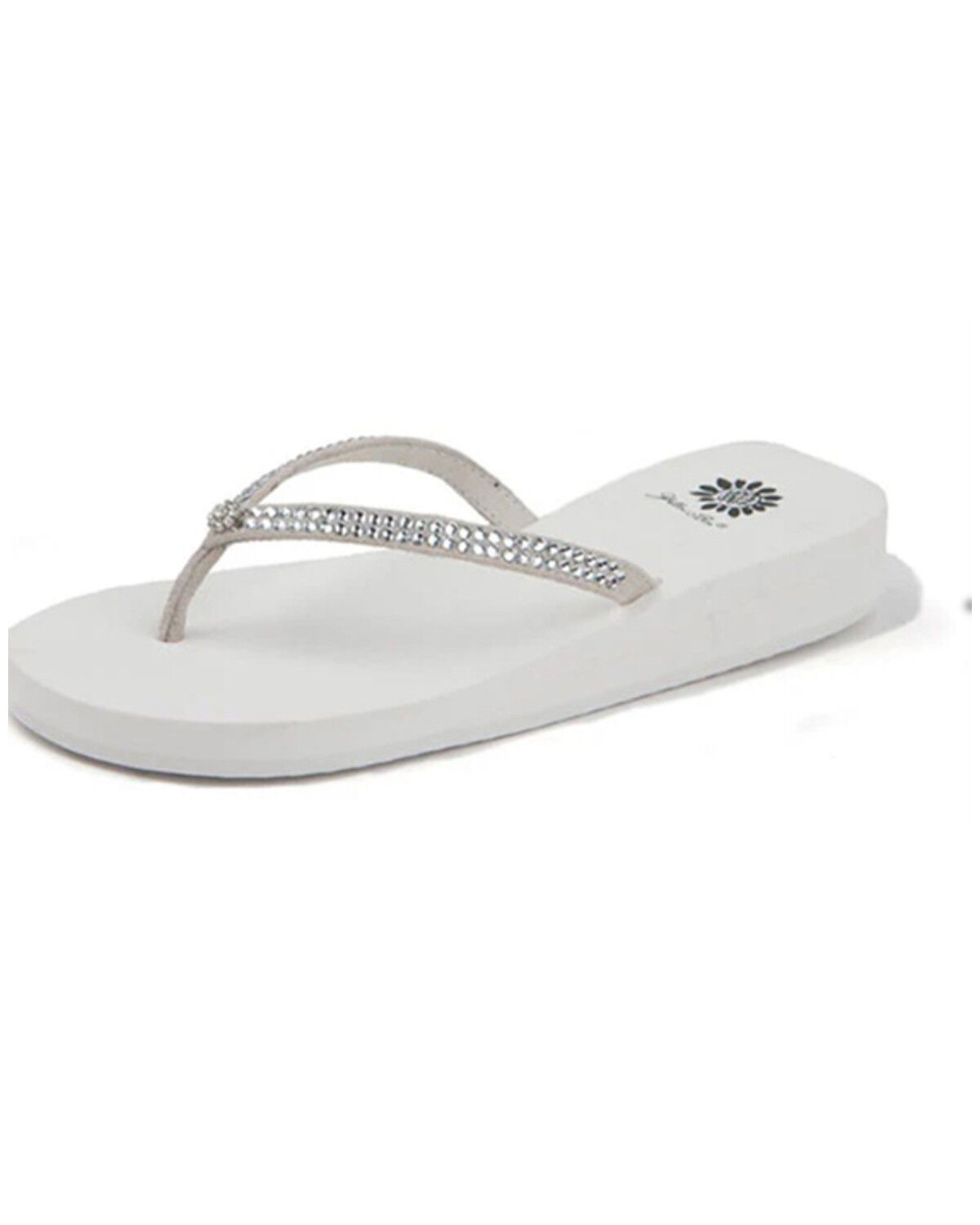 Image #1 - Yellow Box Women's Jello Rhinestone Sandals, White, hi-res