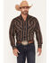 Image #1 - Ely Walker Men's Striped Long Sleeve Pearl Snap Western Shirt, Black, hi-res