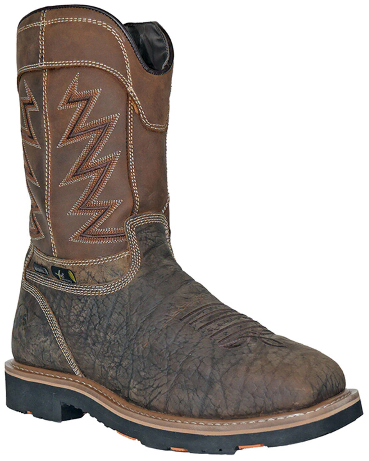 Image #1 - Hoss Men's Fracker Waterproof Metguard Wellington Work Boots - Composite Toe, Brown, hi-res
