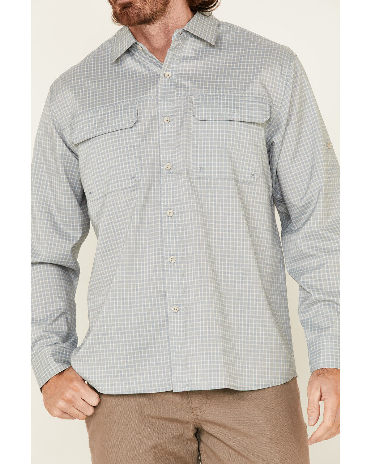 Image #3 - North River Men's Solid Utility Outdoor Long Sleeve Button Down Western Shirt, Green, hi-res